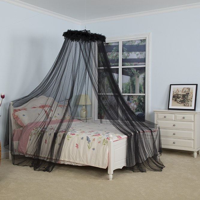 Black Feather Hanging Bed Mosquito Nets