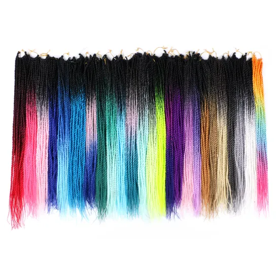 Senegalese Twist Crochet Hair: 3 Tone Ombre Purple Synthetic Hair Extensions - Small Havana Twist Method
