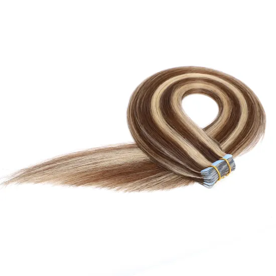Wholesale 100% Human Hair, #P424 Ombre Color Invisible Tape In Hair Extensions Human Remy Skin Weft Tape Hair Extensions