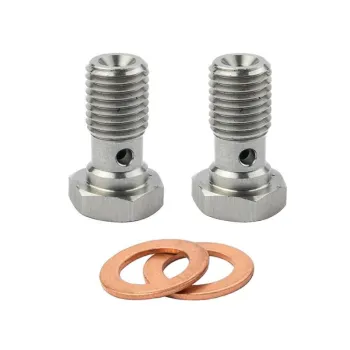 Stainless Steel 304 SS Hex Bolt 3/8-24UNF Male Short Single 10mm M10 Brake Banjo Fitting