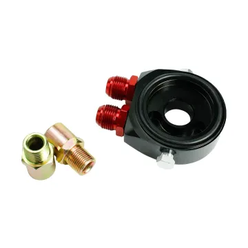 Car Aluminum Universal Oil Filter Sandwich Adapter for AN8/AN10 Oil Cooler Plate Kit