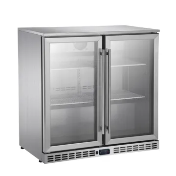 Hotel Mini Bar Fridge 196L Back Bar Cooler Glass Hinge Door Drink Display Built-In Beer Refrigerator