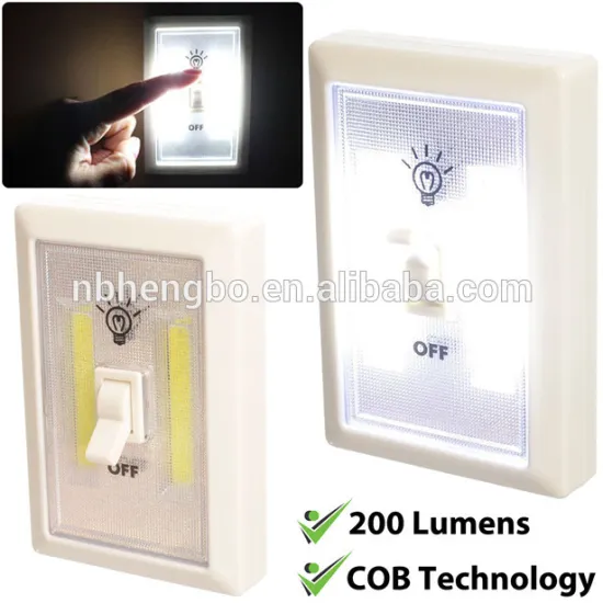 Battery operated Cordless cob led light switch wall night light for baby room