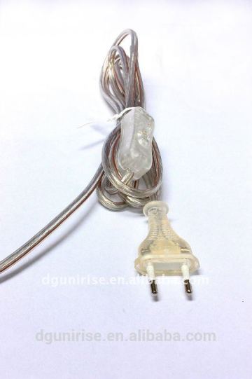 VDE clear power cord with 2 pin plug