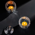 Mini Candelador de jarras de vidrio de cristal con tapa