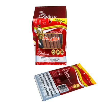 Custom 5 Cigars Plastic Zip Lock Cigar Bags