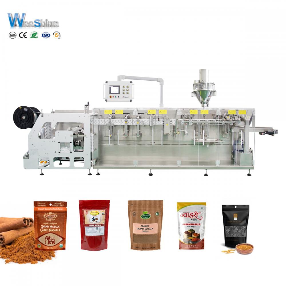Rempah -rempah otomatis pengisian bubuk Film Horisontal Doypack Stand Up Pouch Packing Machine