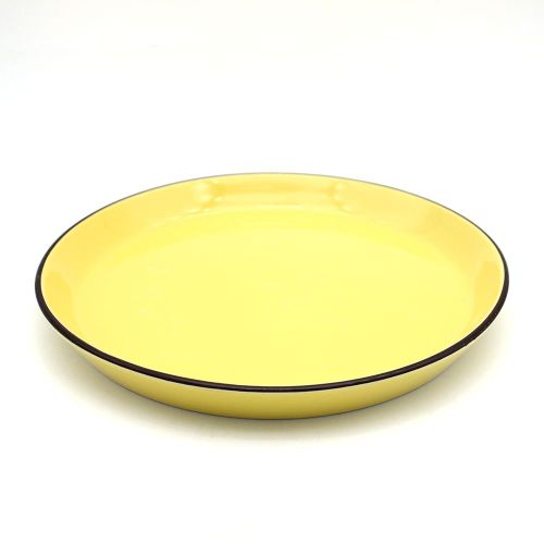 卸売黄色のガラス張りのディナープレートセット