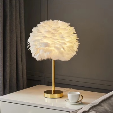 Modern Decorative Feather Desk Light for Study, Reading, Hotel, Living Room, Bedroom, Bedside - LED Table Lamp