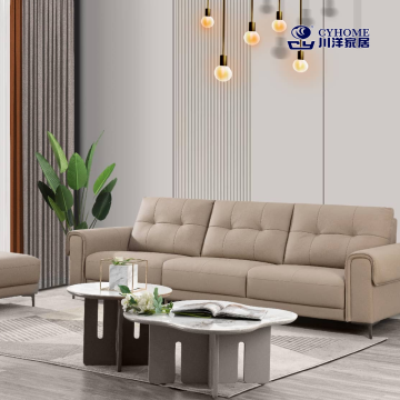 Light Gray Leather Sofa for Modern Living