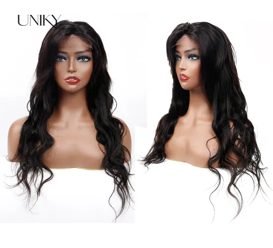 10A Raw Virgin Cuticle Aligned Hair Lace Wig With Baby Hair Bleached Knots 100% body wave Lace Front Wig Brazilian Human Hair