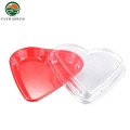 Plastica a forma di cuore rosso usa e getta eliminare il contenitore alimentare