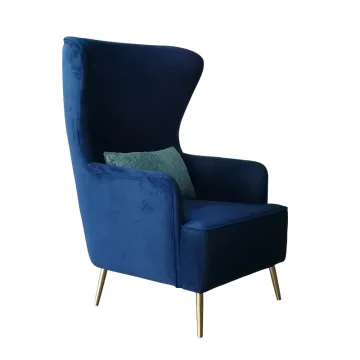 Modern Luxury High Back VIP Armchair - Green Velvet Wing Chair
