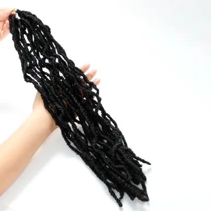 18 Inch Nu Faux Locs Crochet Hair Curly Wavy Goddess Locs Crochet Braids Hair Black Synthetic Faus Locs Braiding Hair for Women