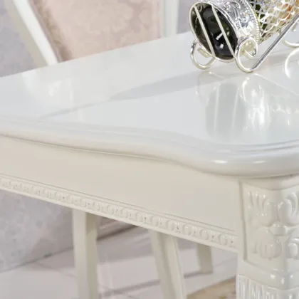 European style high quality dining table long white dining table