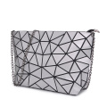 Geometric foldable brushed fabric hangbag