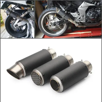 Universal 51mm 60mm Motorcycle Exhaust Pipe - GP-Project Imitation Micropole Muffler Carbon Fiber