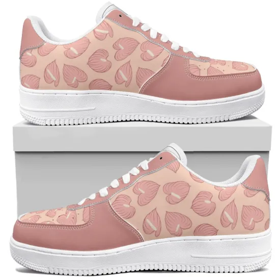 Wholesale Custom Casual Men's Digital Printing Anthurium Andraeanum Linden Low Top Leather Shoes