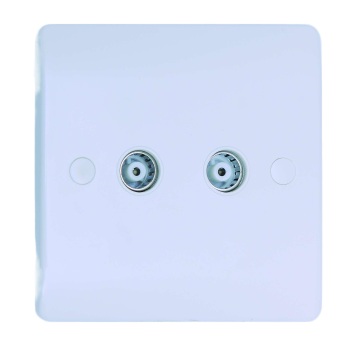 2 Gang TV/Coaxial Socket Non-Isolated