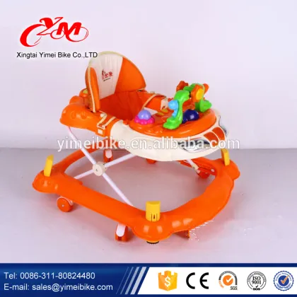 China wholesale baby walker with stopper push bar/plastic baby walker