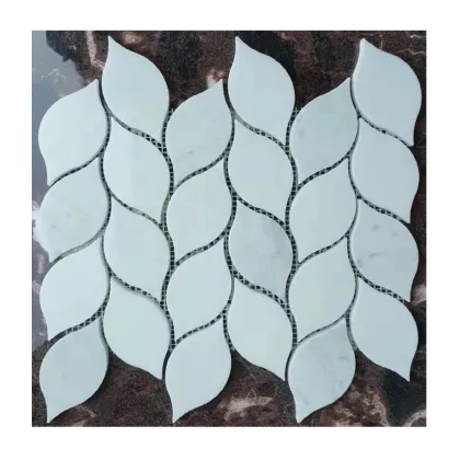 White Marble Leaf Mosaic Backgrounds