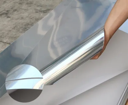 0.25 - 1 mm 915x1830 PETG Mirror Sheet UV Blocking One-Way Mirror Film for Building/Home Windows