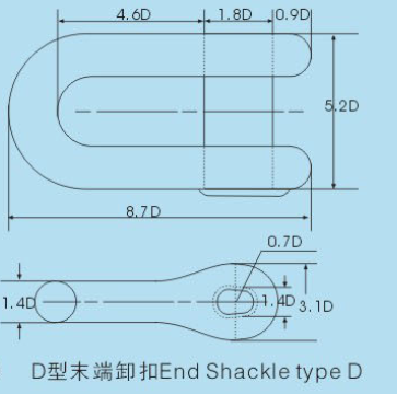 High quality durable anchor chain fitting end shackle