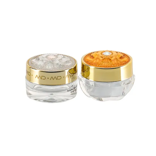 diamond lid empty gold cream eyeshadow empty sample cosmetic plastic jars 5ml