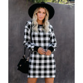 Langarmplaidpullover Pulloverkleid