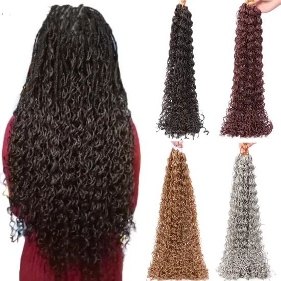 Wholesale Colorful Brown Micro Box Braids ZIZI 50g 28" Curly Crochet Braids Synthetic Hair Extensions Hair For Russian Women