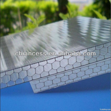 4 wall Polycarbonate honeycomb pc sheet with UV Production PC hollow sheet