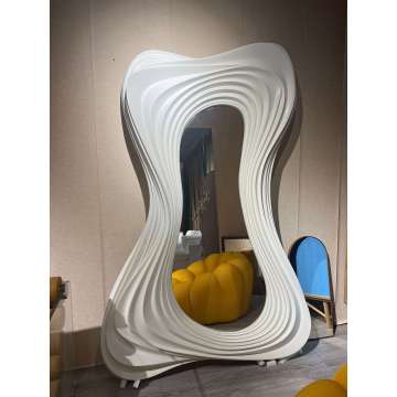 Modern White Plaster Free Standing Oversized Floor Mirror