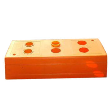 Concrete filled base temporary fence with plastic feet base