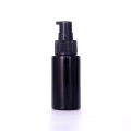 Black Glass Bottle With Lotion Ribbed Pump