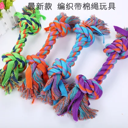 Colorful Cotton Rope Bone Dog Teeth Cleaning Bone