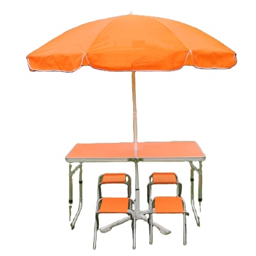 Portable Folding Orange Aluminum Alloy Picnic Tables and Chairs