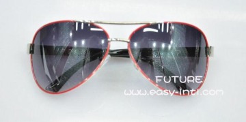 Metal Aviators Sunglasses with Faux Rhinestone