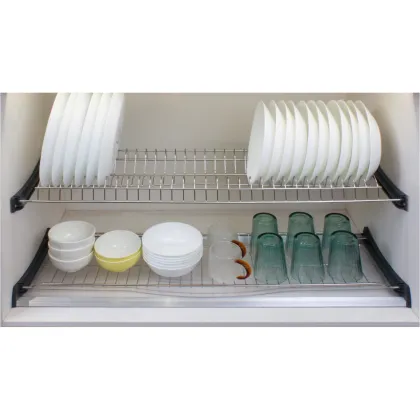 Drain Rack Kitchen Sink Dish Drying Metal Wire Storage Rack for Tableware, Black