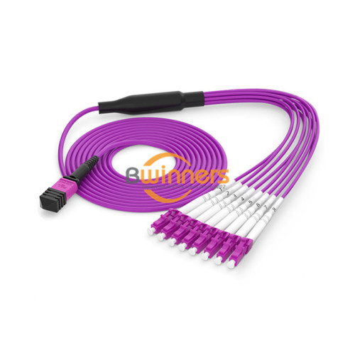 8F MPO-LC PC OM4 สายแพทช์ไฟเบอร์