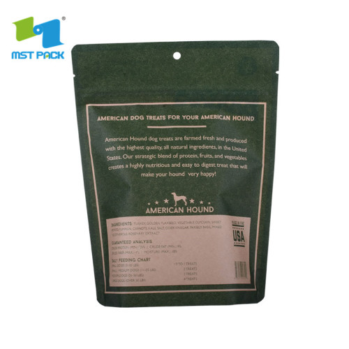 Eco friendly zip lock paper pet food bags with custom logo