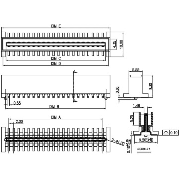 Single-slot male H9.3 board-to-board connector