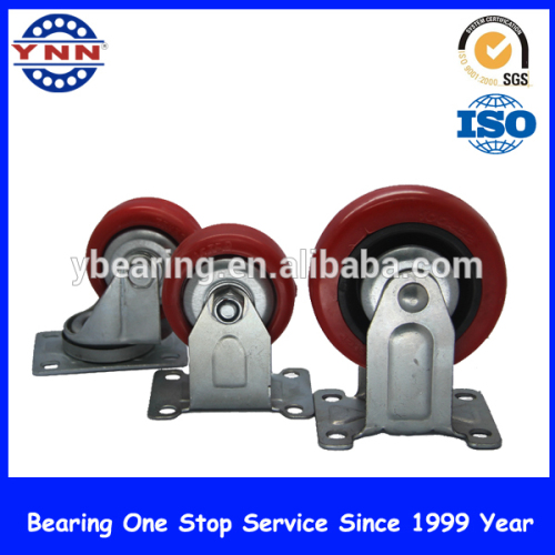 Heavy duty swivel and fixed duty with pu trolley wheel industrial caster