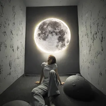 Modern LED 3D Moon Wall Lamp for Bedroom Decor