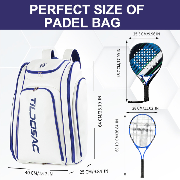 Large capacity padel bag
