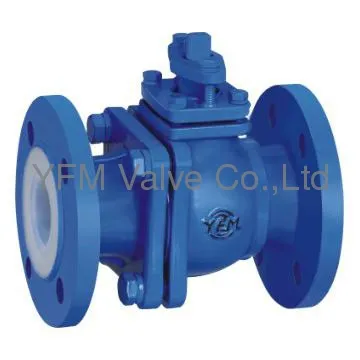 Manual Flanged type lined PFA two piece Ball Valves