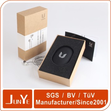 luxury craft kraft paper carton square box packaging for earphone