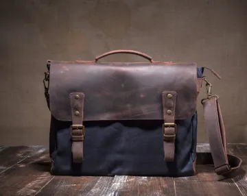 custom high quality canvas messenger bag for men