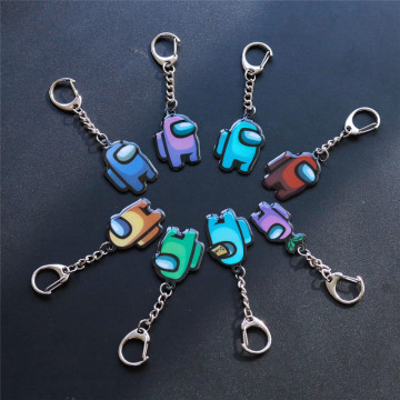 Game Among Us Keychains for Women Men Stainless Steel Car Key Chain Bag Keys Decoration Jewelry Accessories Gift Among Llavero