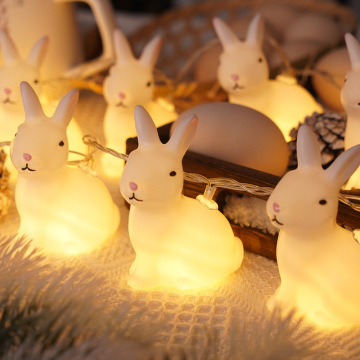 Battery Operated 10LED Easter Rabbit String Light - Festive LED Lamp for Home Party Decoration