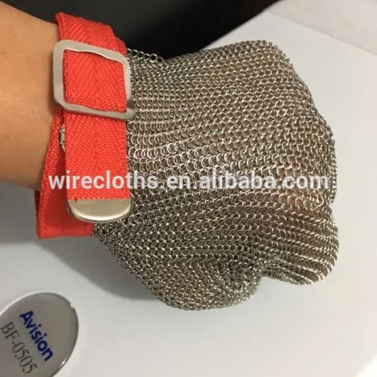 metal cut resistant butcher gloves/stainless steel chain working glove/metal mesh chain mail glove